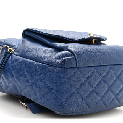 Chanel Caviar Quilted Large CC Day Backpack Blue 9 of 10