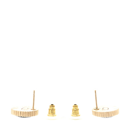 Chanel Resin CC Round Earrings Gold Black 3 of 4