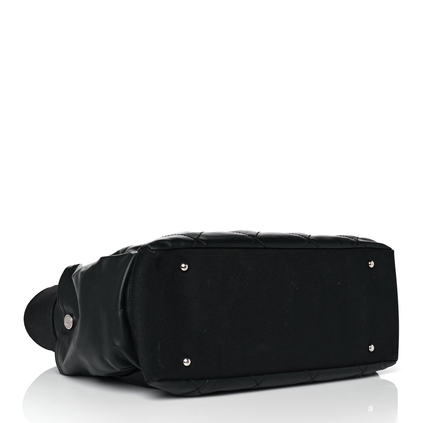 Coated Canvas Quilted Large Paris Biarritz Tote Black