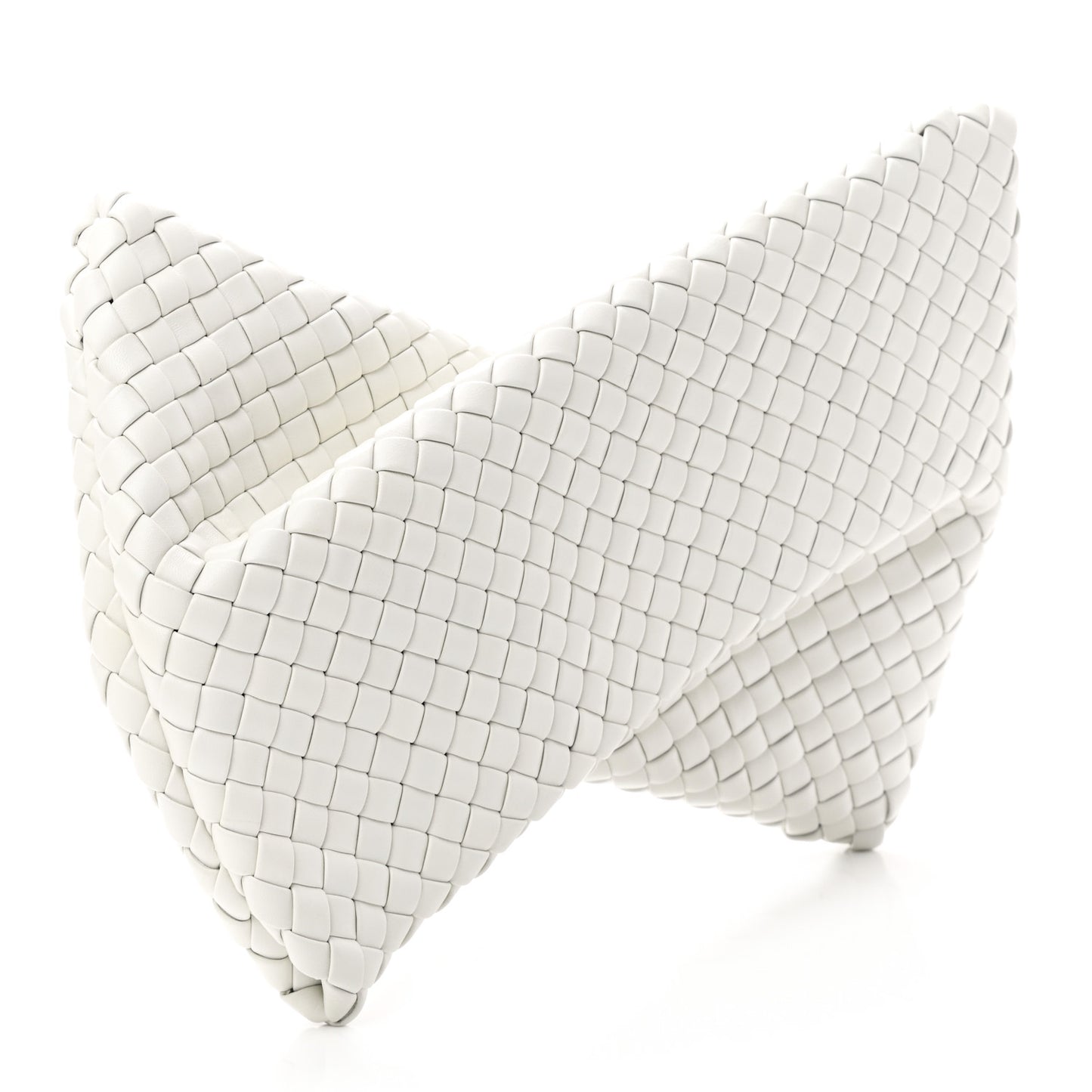 Nappa Intrecciato Crisscross Clutch Chalk