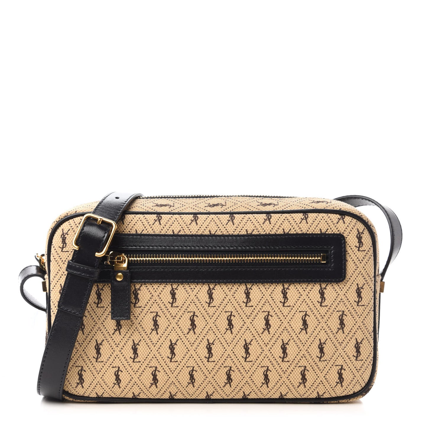 Canvas Monogram All Over Camera Bag Beige