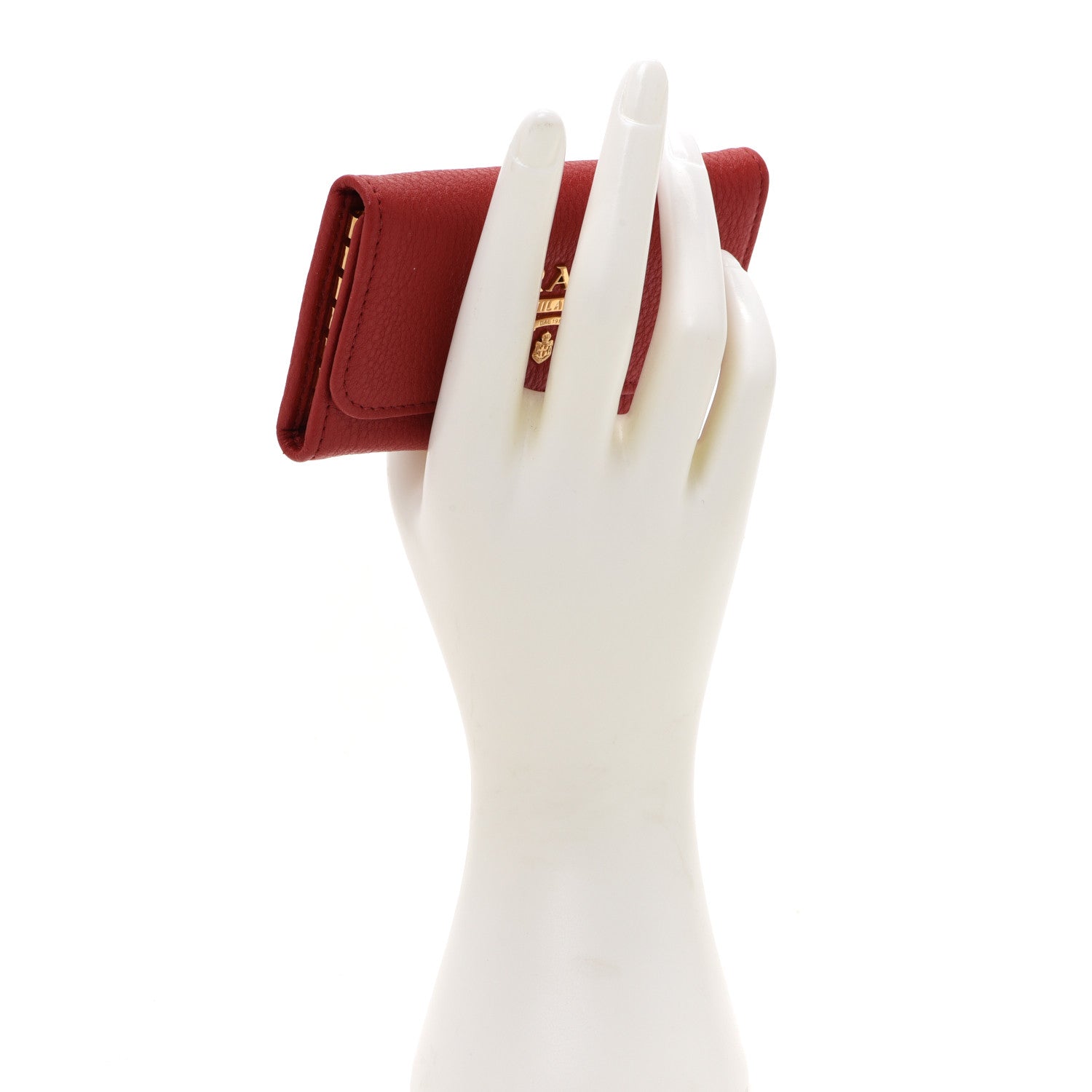 Prada Vitello Grain 6 Key Holder Rosso 2 of 8