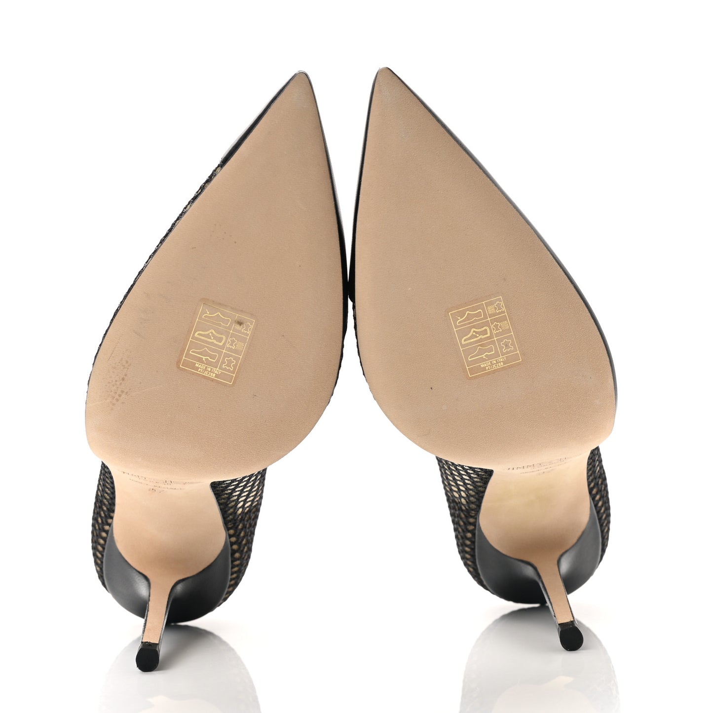 Mesh Calfskin Love 100 Pumps 37 Black