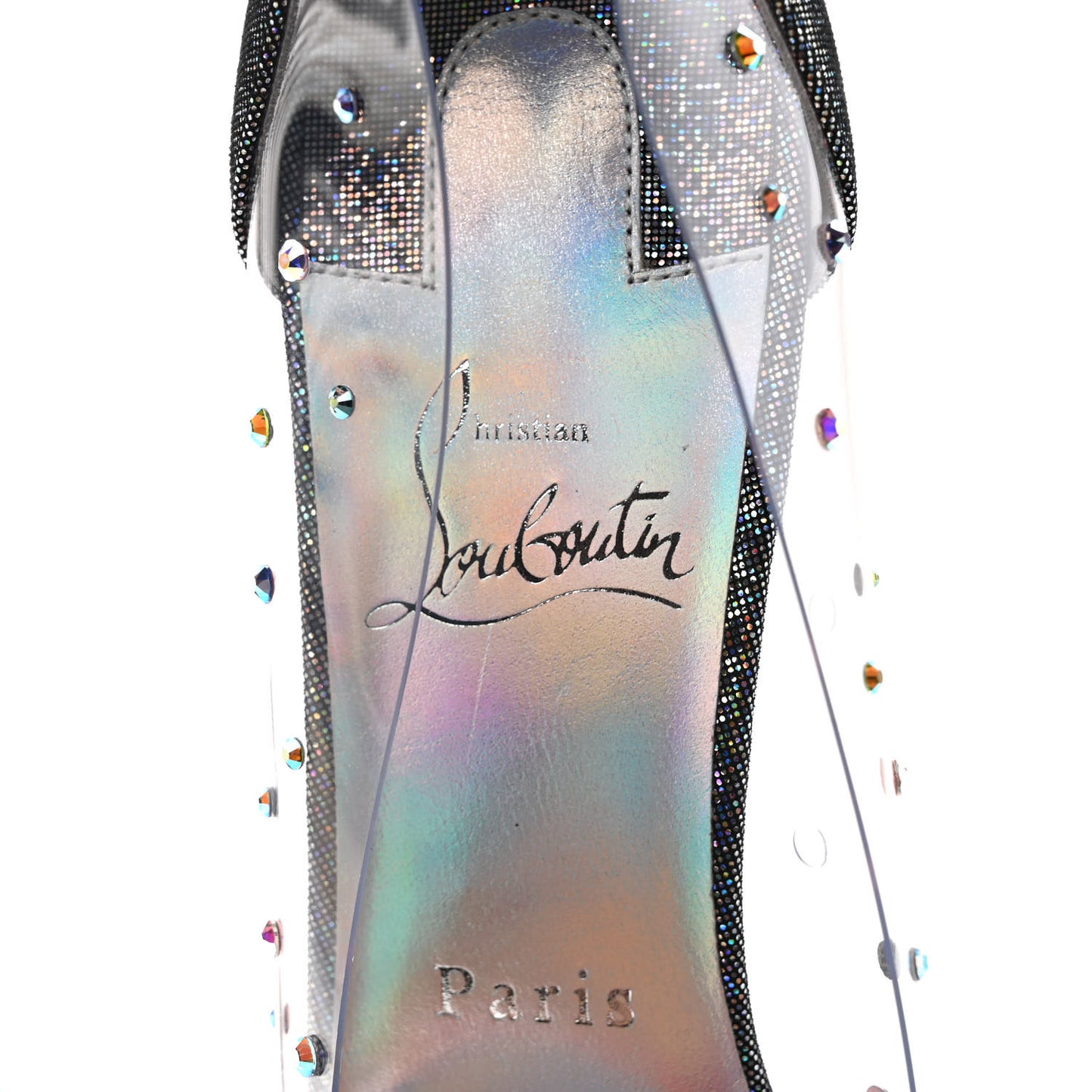 PVC Glitter Degrastrass 85 Pumps 38 Silver
