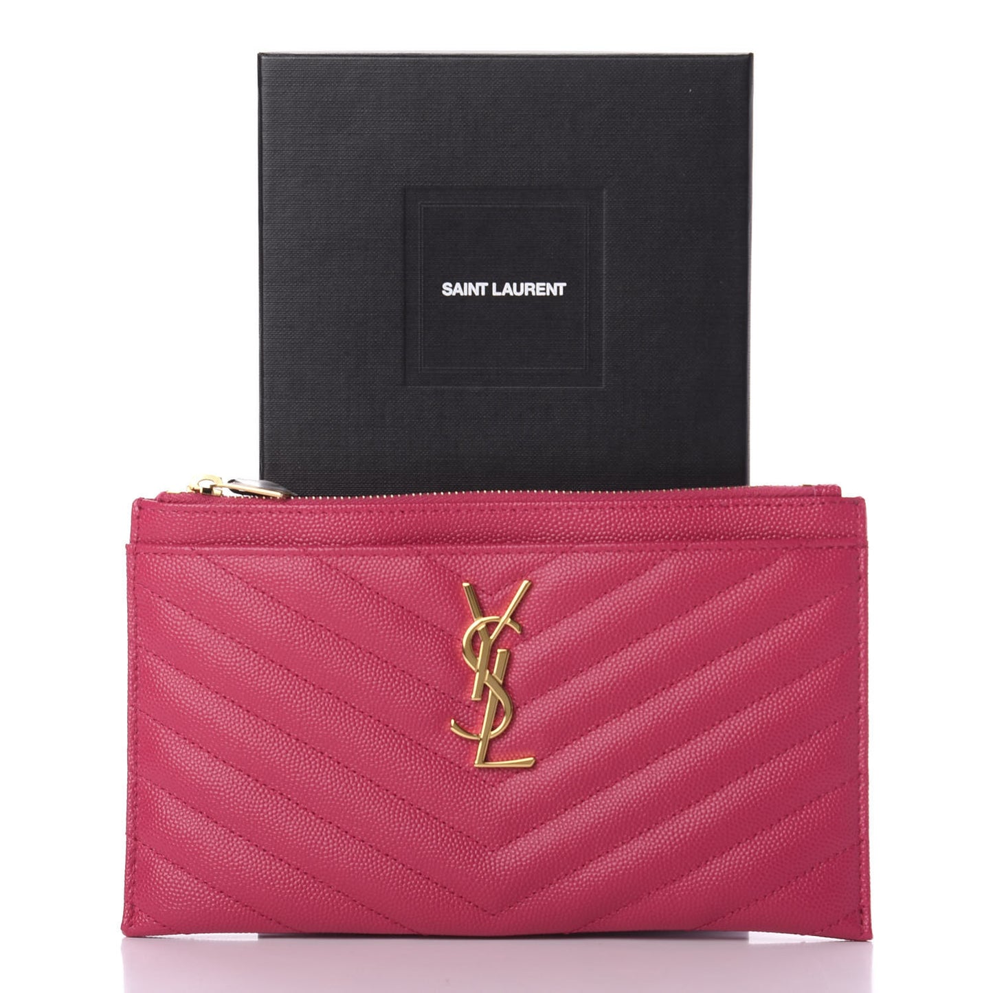Grain De Poudre Chevron Monogram Bill Pouch Bright Pink