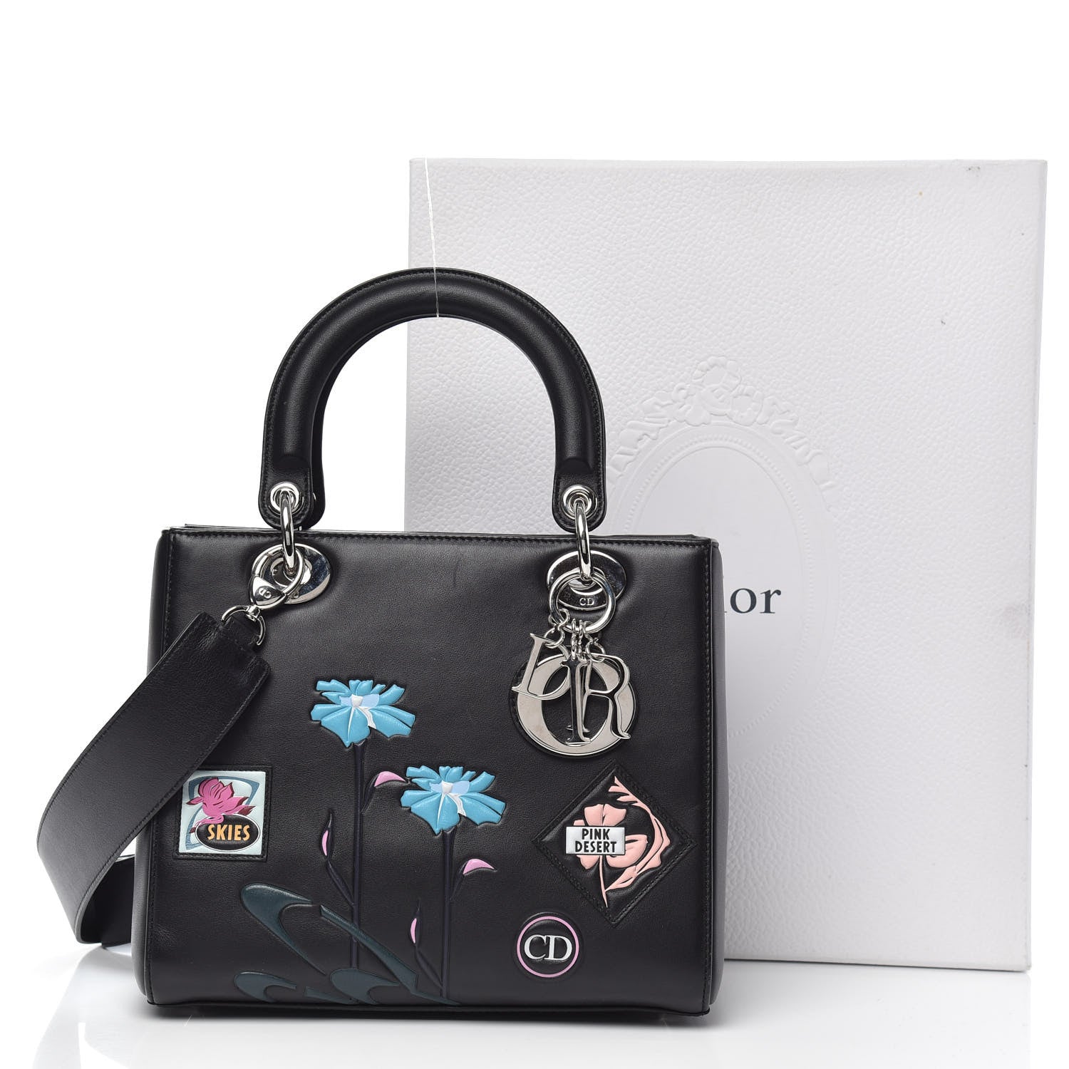 Christian Dior Calfskin Paradise Medium Lady Dior Black 13 of 13