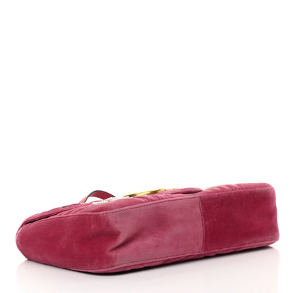Gucci Velvet Matelasse Blind for Love Embroidered Medium GG Marmont Shoulder Bag Light Raspberry Rose Multicolor 4 of 13
