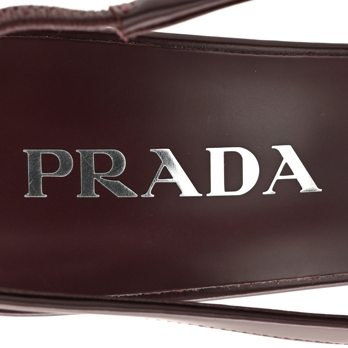 Spazzolato Padded Triangle Logo Pointed Toe Slingback Pumps 38 Burgundy