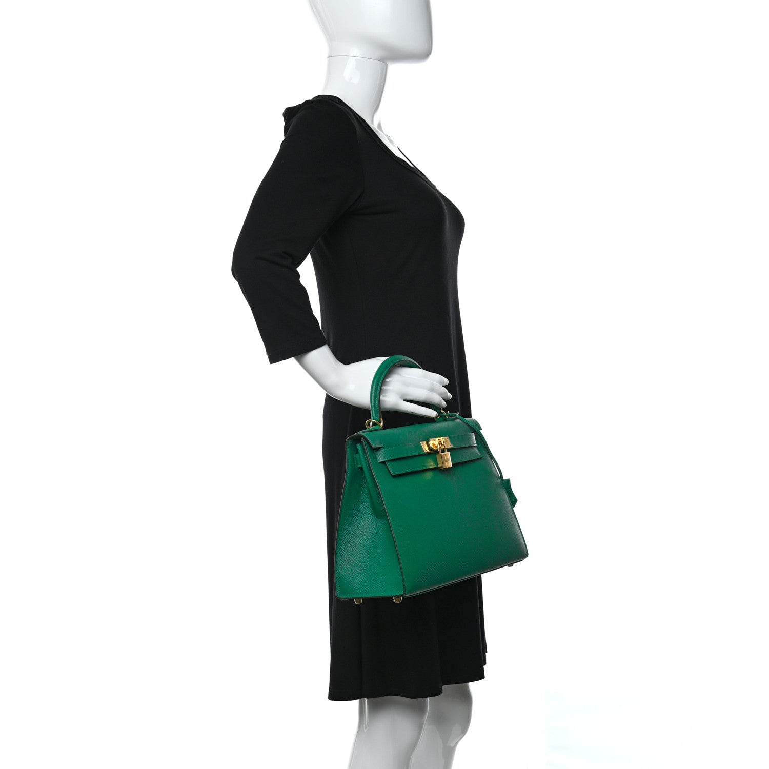 Hermes Epsom Kelly Sellier 28 Vert Vertigo 2 of 38