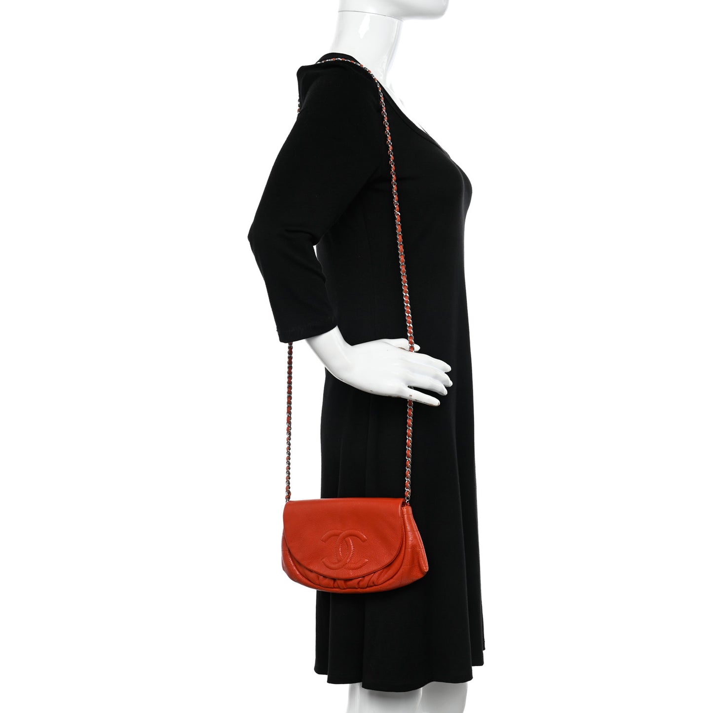 Caviar Half Moon Wallet On Chain WOC Red