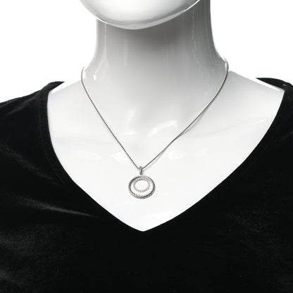 David Yurman Sterling Silver Diamond Mobile Circle Pendant Necklace 2 of 4