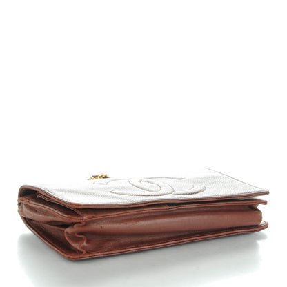 Chanel Caviar Timeless CC Wallet On Chain WOC Dark Brown 4 of 9