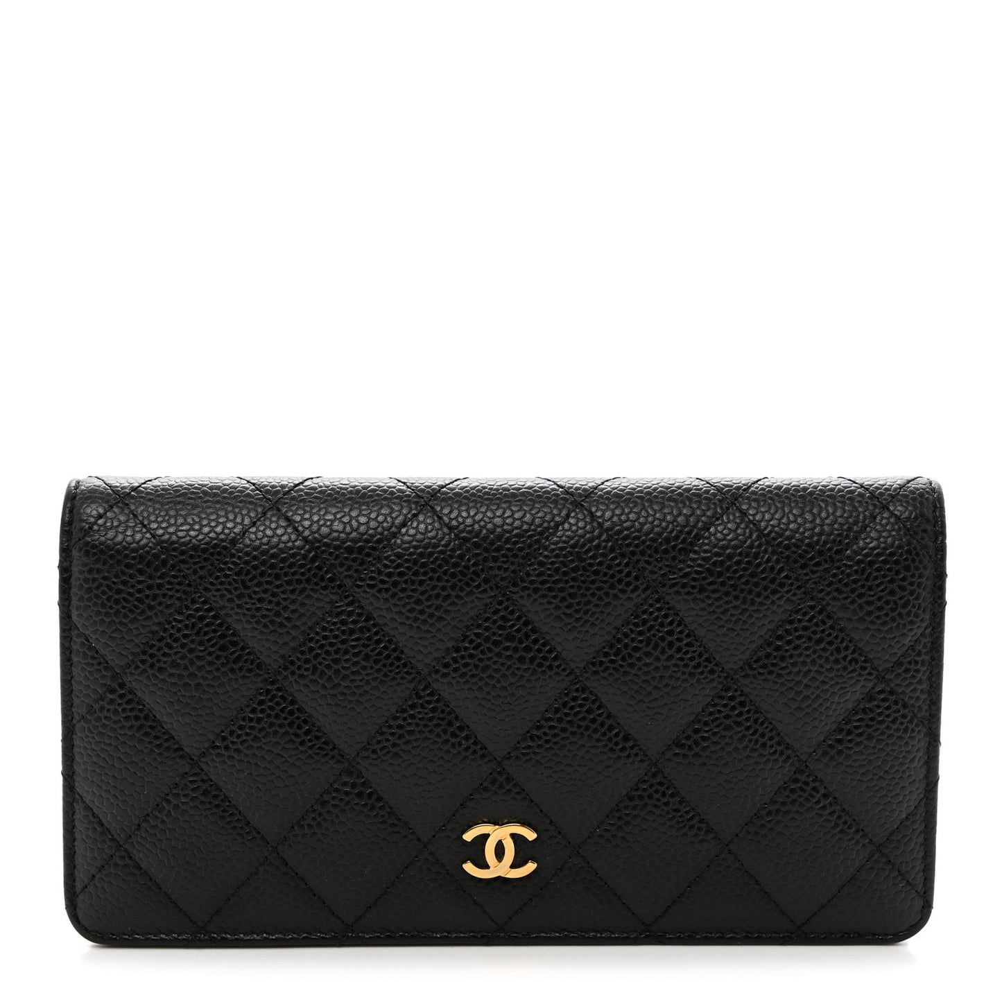 Caviar Quilted Yen Wallet Black