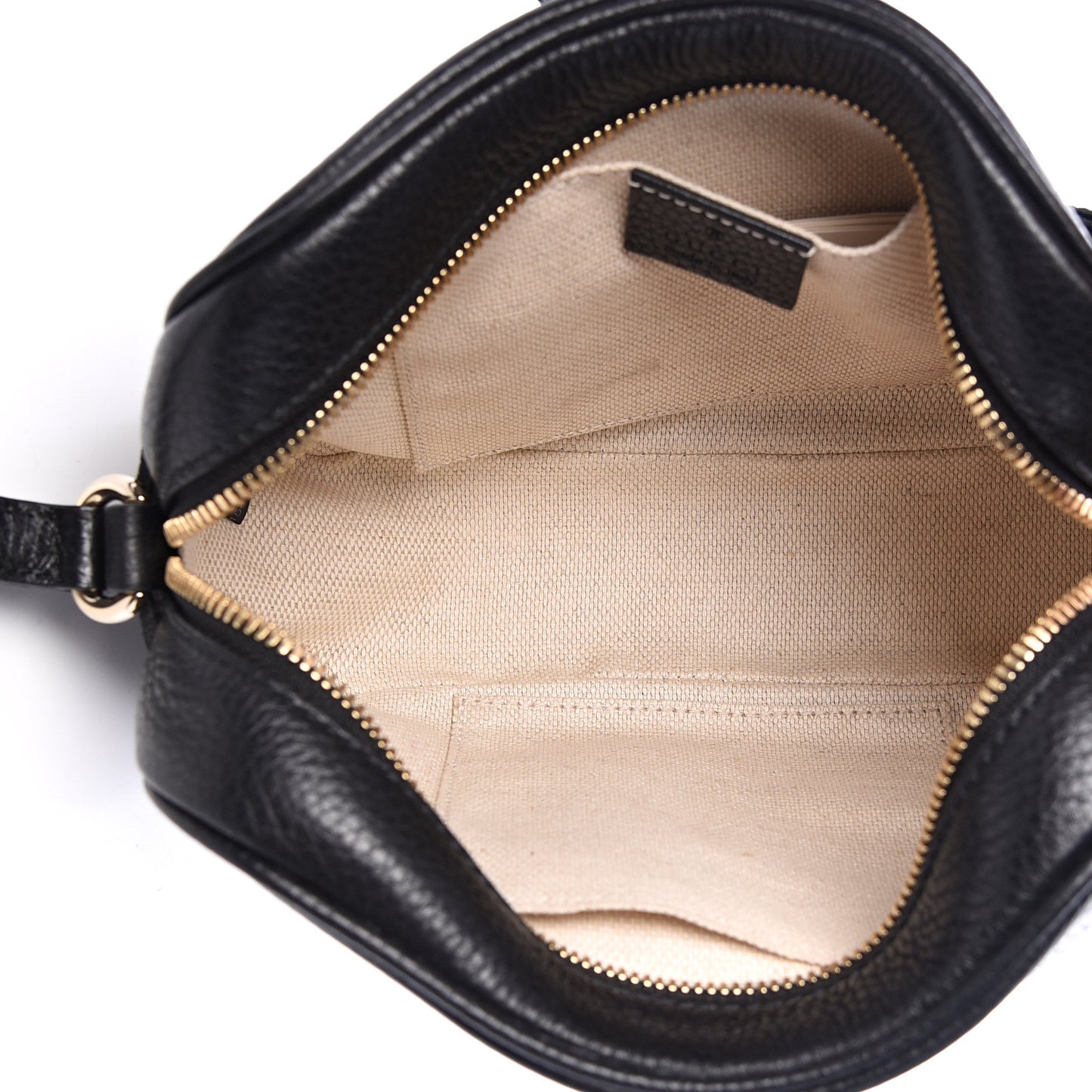 Pebbled Calfskin Small Soho Disco Bag Black