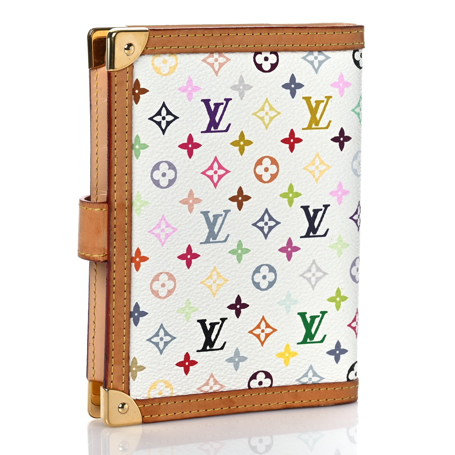 Louis Vuitton Monogram Multicolor Small Ring Agenda Cover White 3 of 9