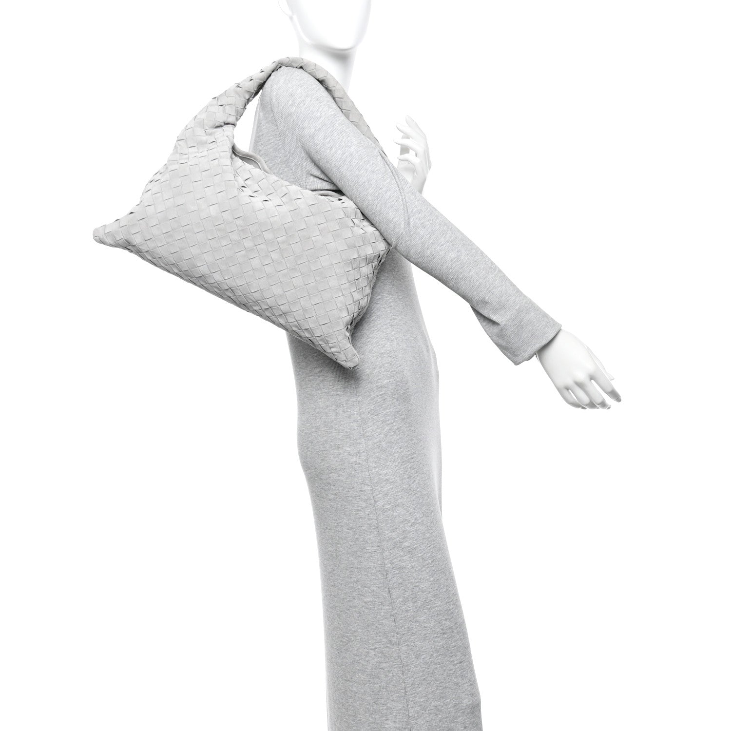 Bottega Veneta Suede Intrecciato Small Hop Sterling 2 of 9