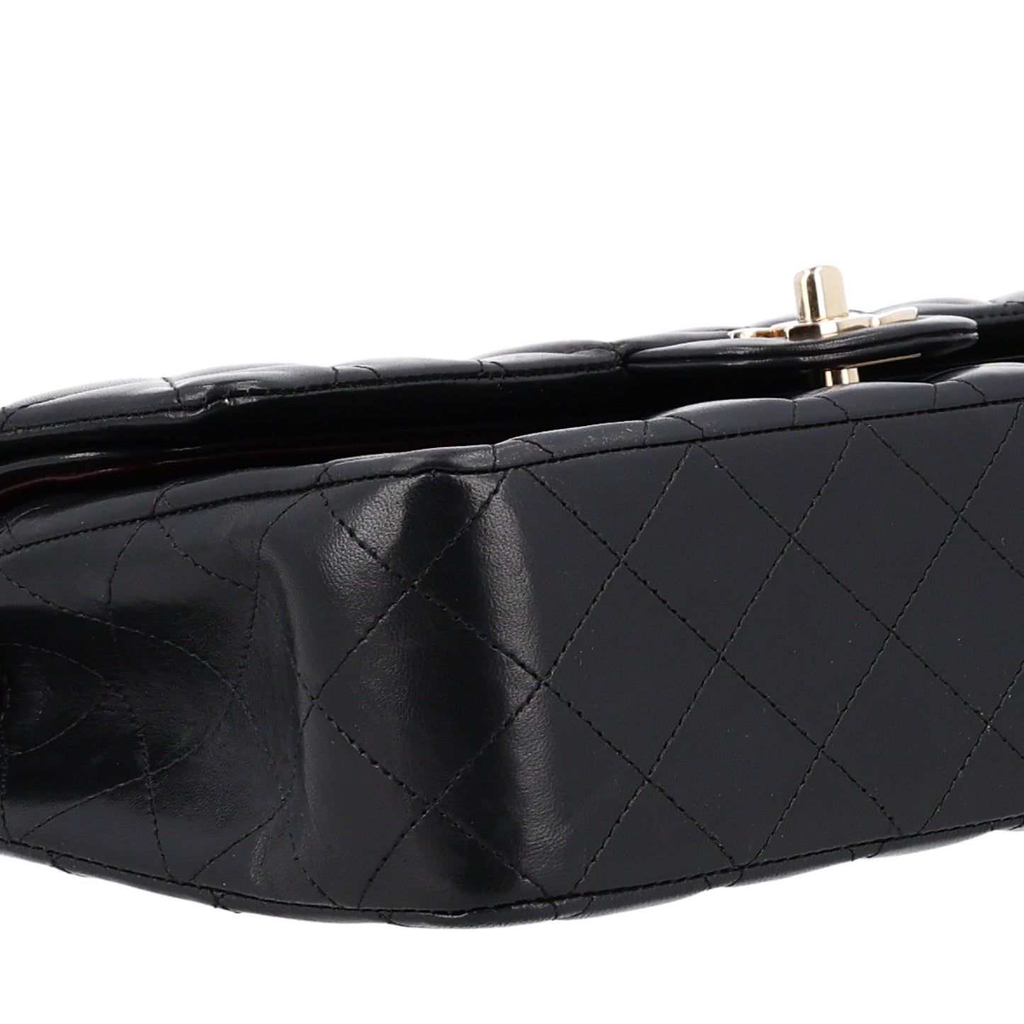 Lambskin Quilted Medium Double Flap Black