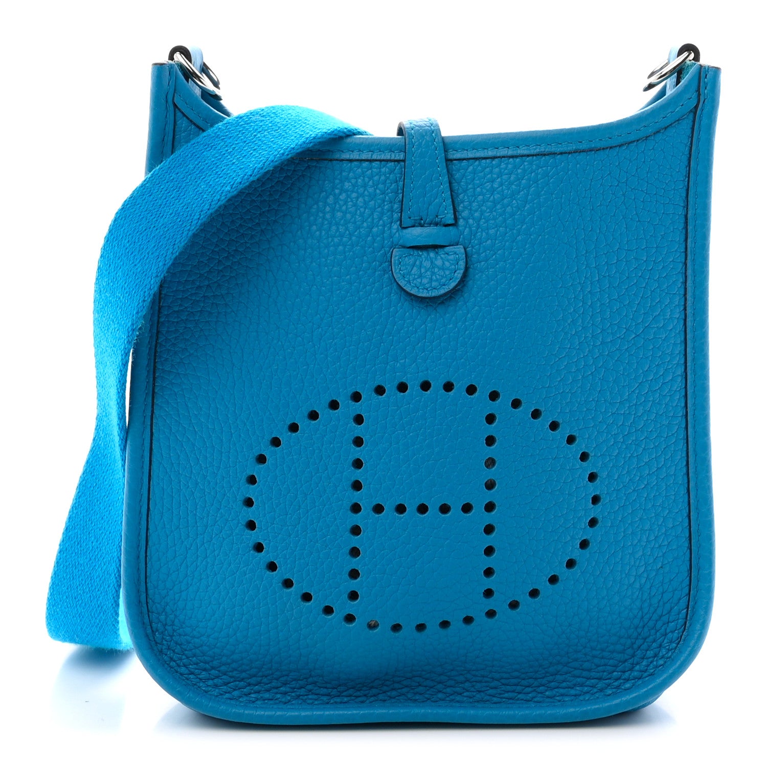 Hermes Taurillon Clemence Evelyne TPM Bleu Frida 1 of 10
