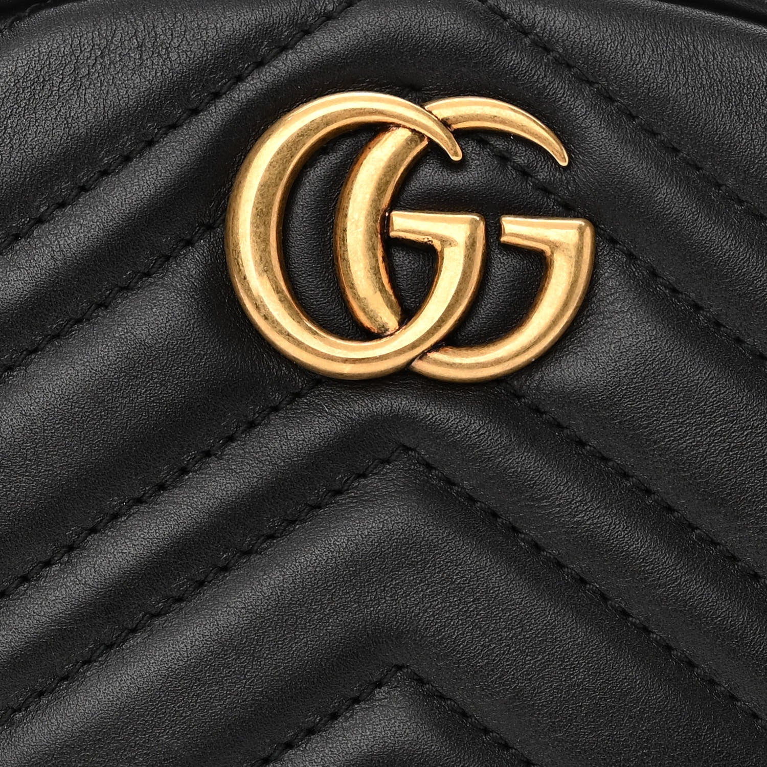 Gucci Calfskin Matelasse GG Marmont Belt Bag 75 30 Black 8 of 10