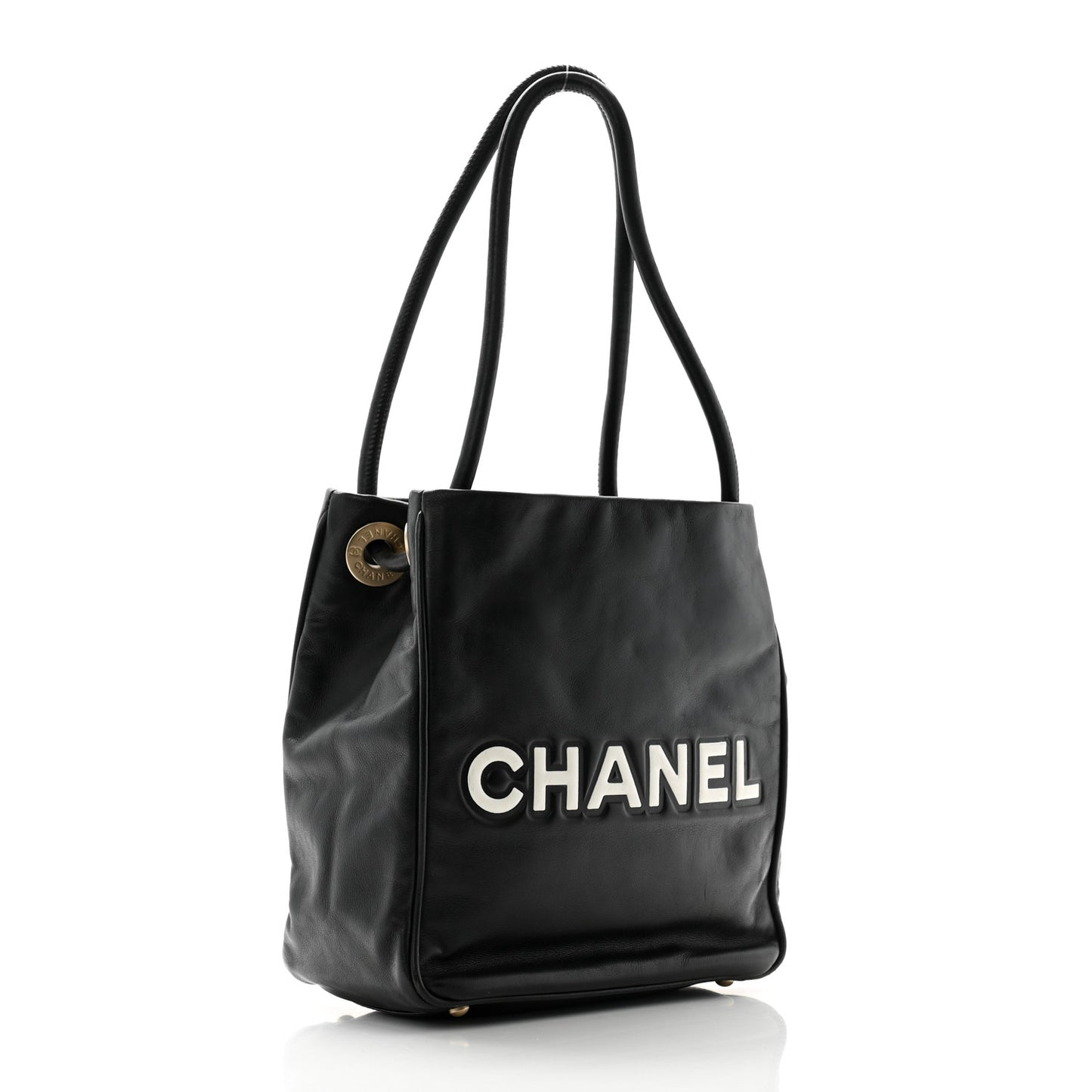 Lambskin Camellia Tote Black