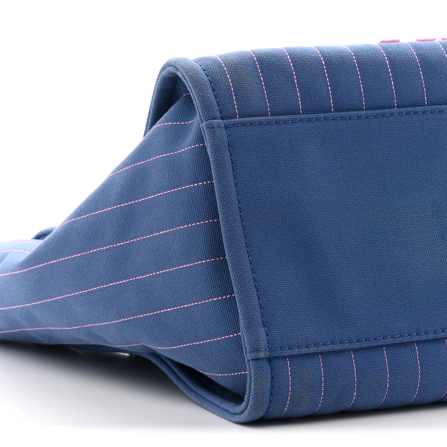 Chanel Canvas Calfskin Striped Medium Deauville Tote Blue 10 of 11