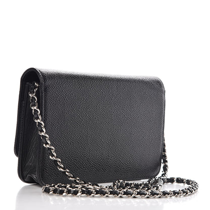 Chanel Caviar Timeless CC Wallet On Chain WOC Black 3 of 9