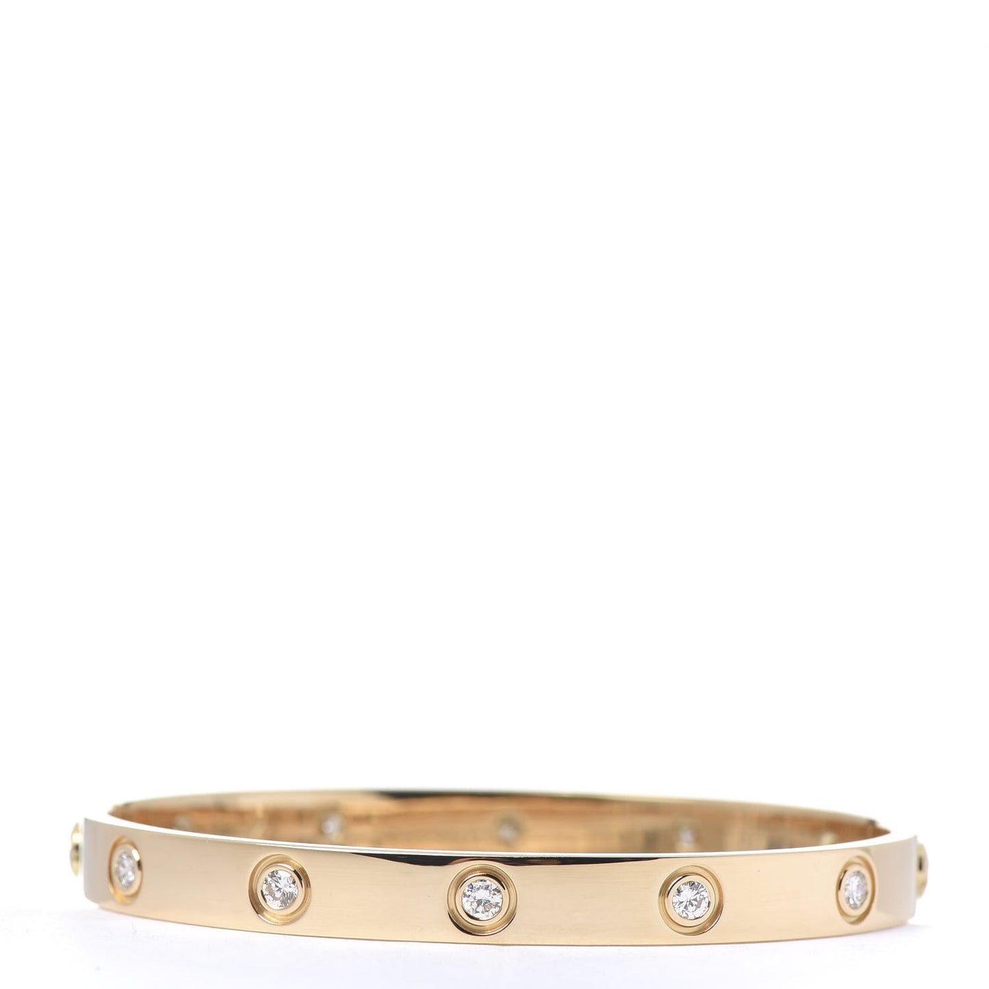 18K Yellow Gold 10 Diamond LOVE Bracelet 17