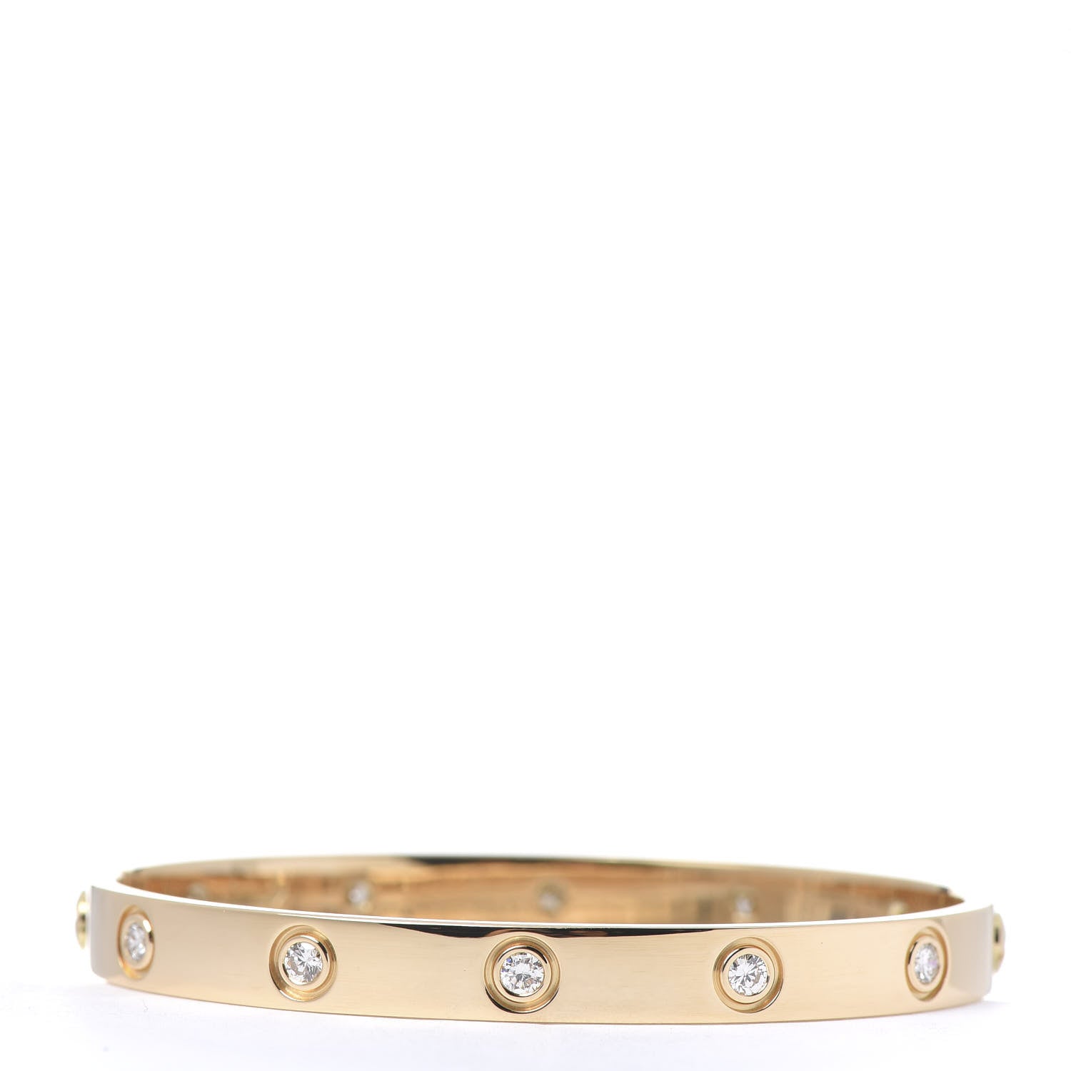 Cartier 18K Yellow Gold 10 Diamond LOVE Bracelet 17 3 of 7