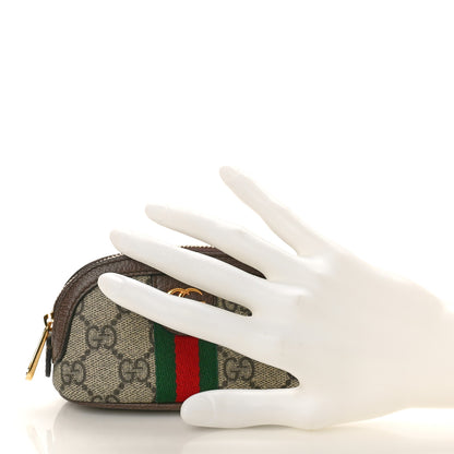 Gucci GG Supreme Monogram Web Ophidia Dome Key Pouch Beige New Acero 2 of 9