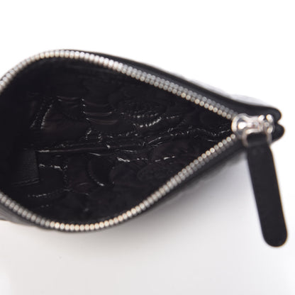 Chanel Goatskin Camellia Embossed Cosmetic Pouch Black 5 of 8