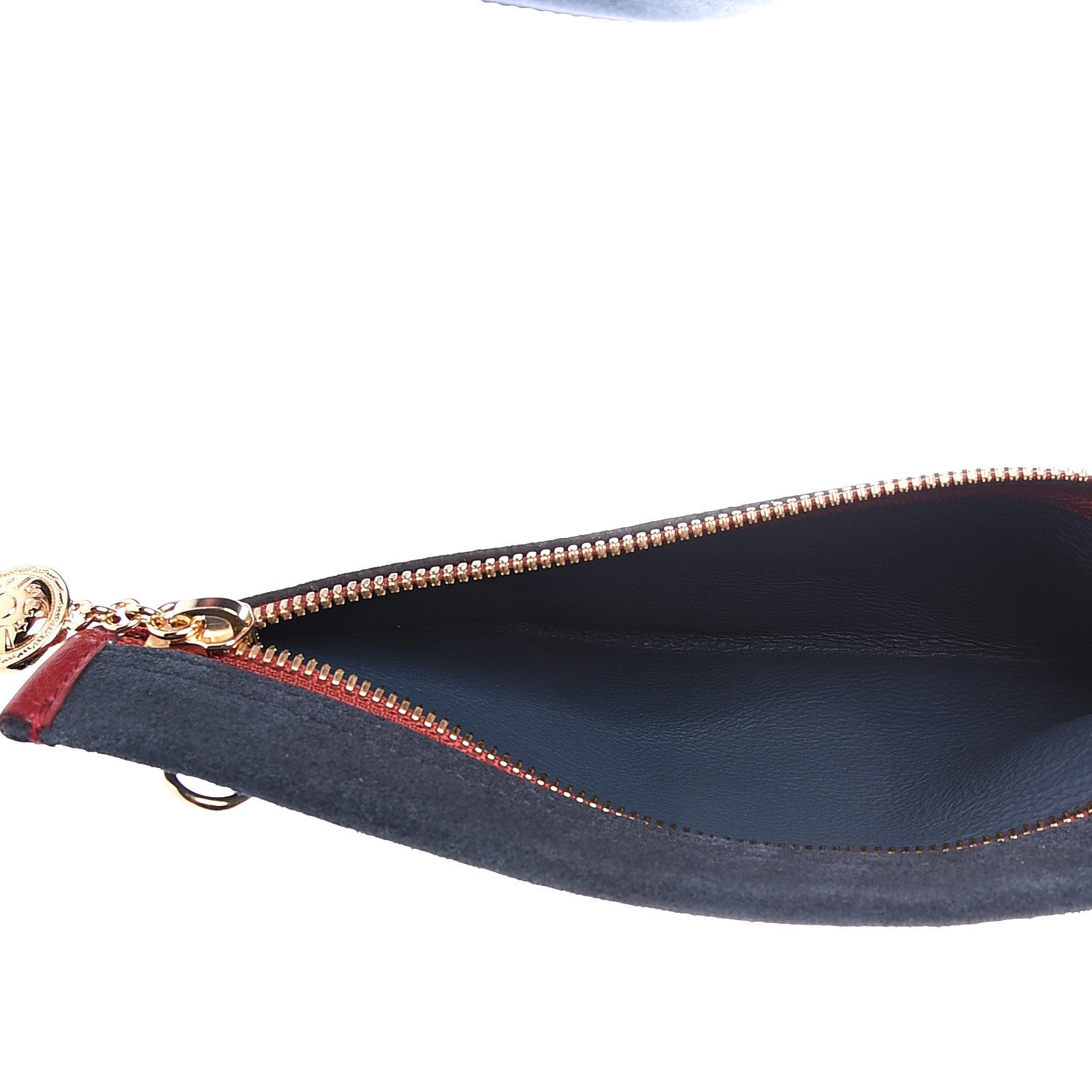 Gucci Suede Calfskin Large Rajah Chain Tote New Blue Romantic Cherry 7 of 13