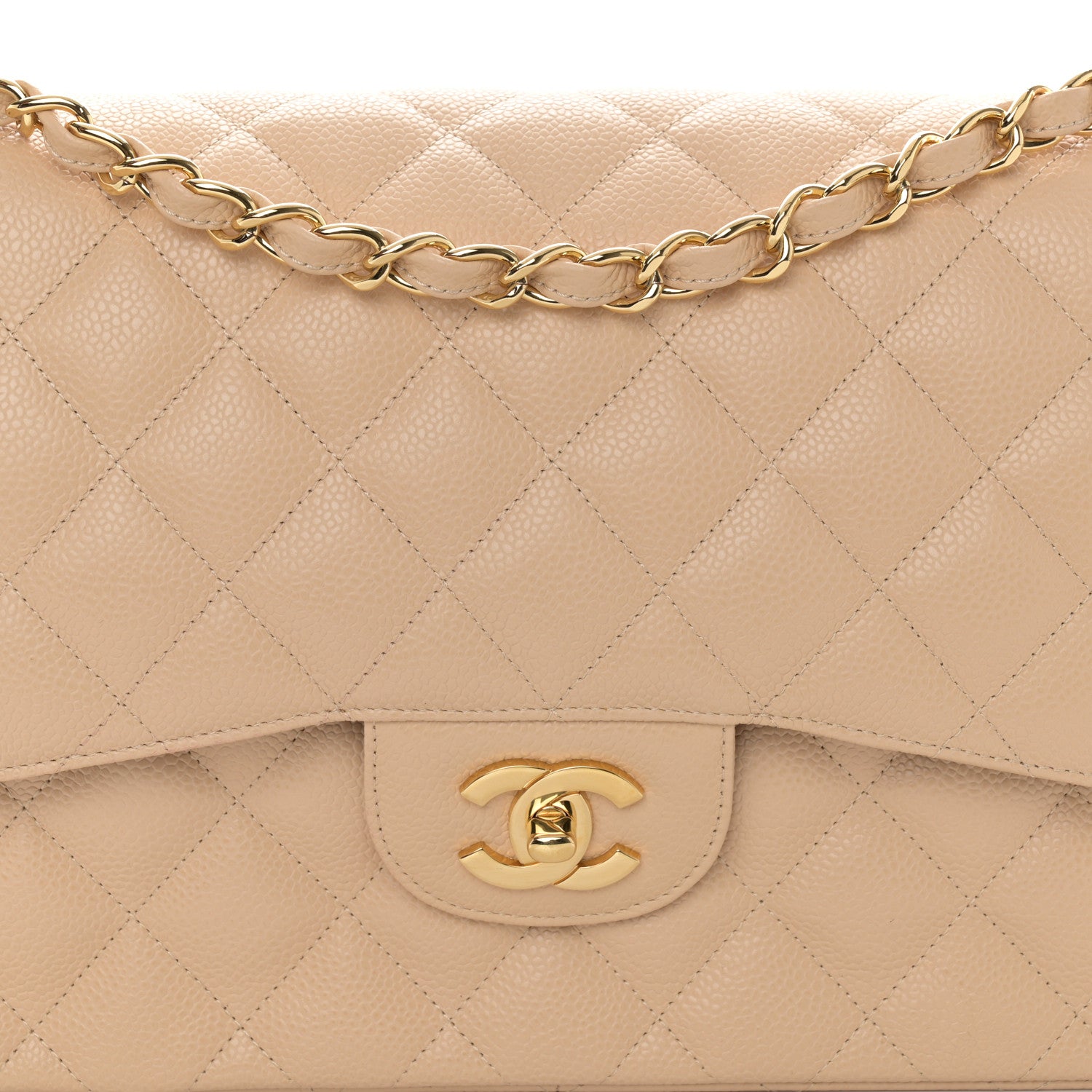 Chanel Caviar Quilted Jumbo Double Flap Beige Clair 8 of 10
