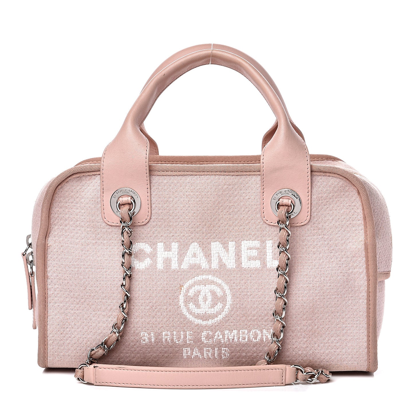 Canvas Deauville Small Bowling Bag Light Pink