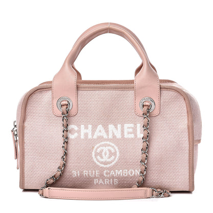 Chanel Canvas Deauville Small Bowling Bag Light Pink 1 of 17