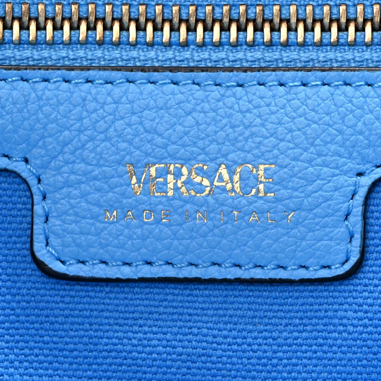 Versace Canvas Calfskin La Medusa Tote Bag Blue 5 of 13