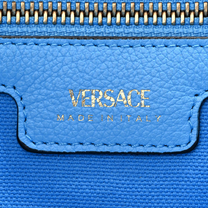 Versace Canvas Calfskin La Medusa Tote Bag Blue 5 of 13