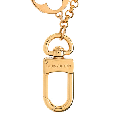 Louis Vuitton Brass Enamel Fleur De Monogram Bag Charm Chain Gold 3 of 4