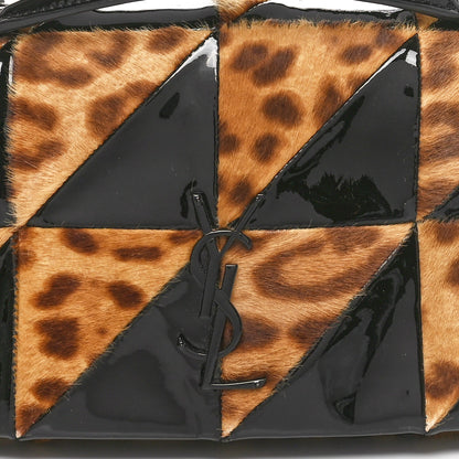 Saint Laurent Patent Pony Hair Leopard Print Patchwork Monochrome Monogram Medium Jamie Natural Black 8 of 10