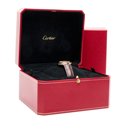 Cartier 18K Pink Gold Alligator Diamond 28mm Ballon Bleu De Cartier Quartz Watch Brown 5 of 5