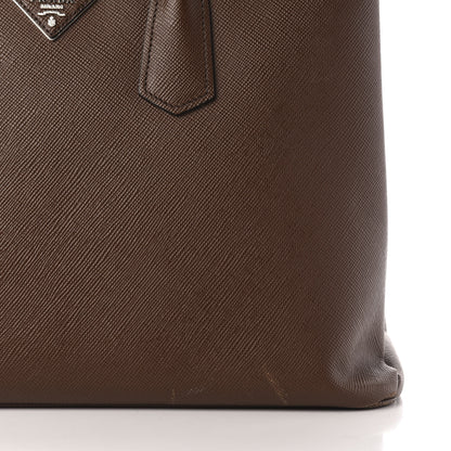 Prada Saffiano Cuir Twin Tote Cacao 12 of 15