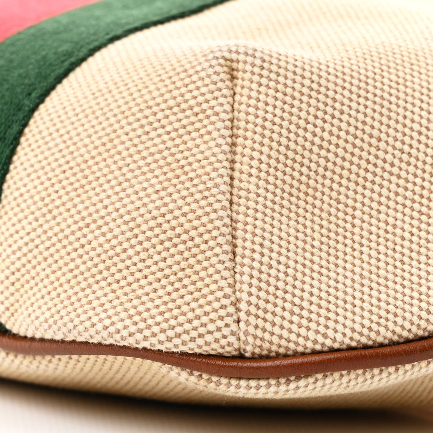 Vintage Canvas Web Belt Bag Sand Cuir