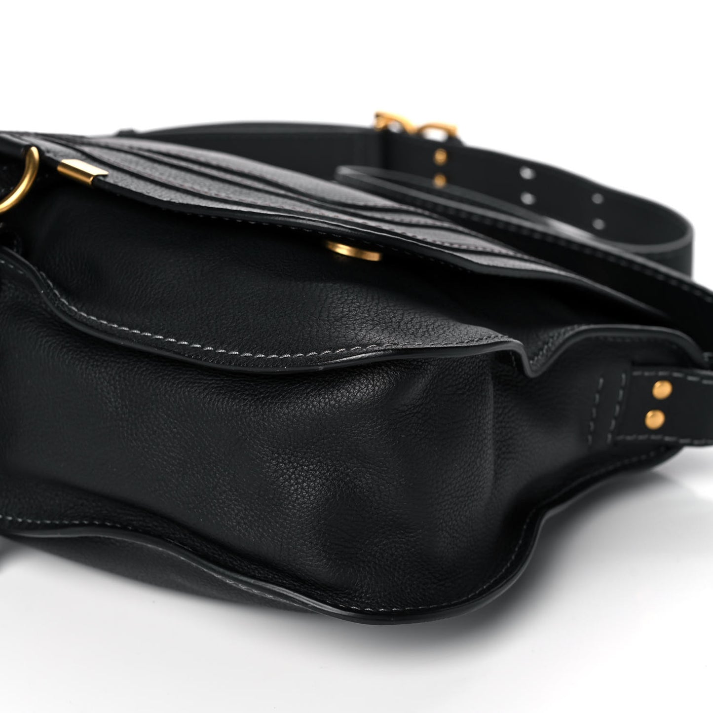 Calfskin Medium Marcie Top Handle Bag Black