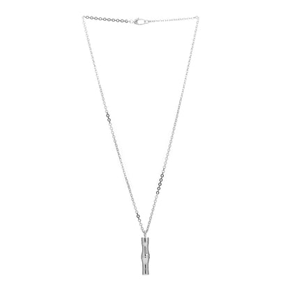 Gucci Sterling Silver Bamboo Pendant Necklace 3 of 5