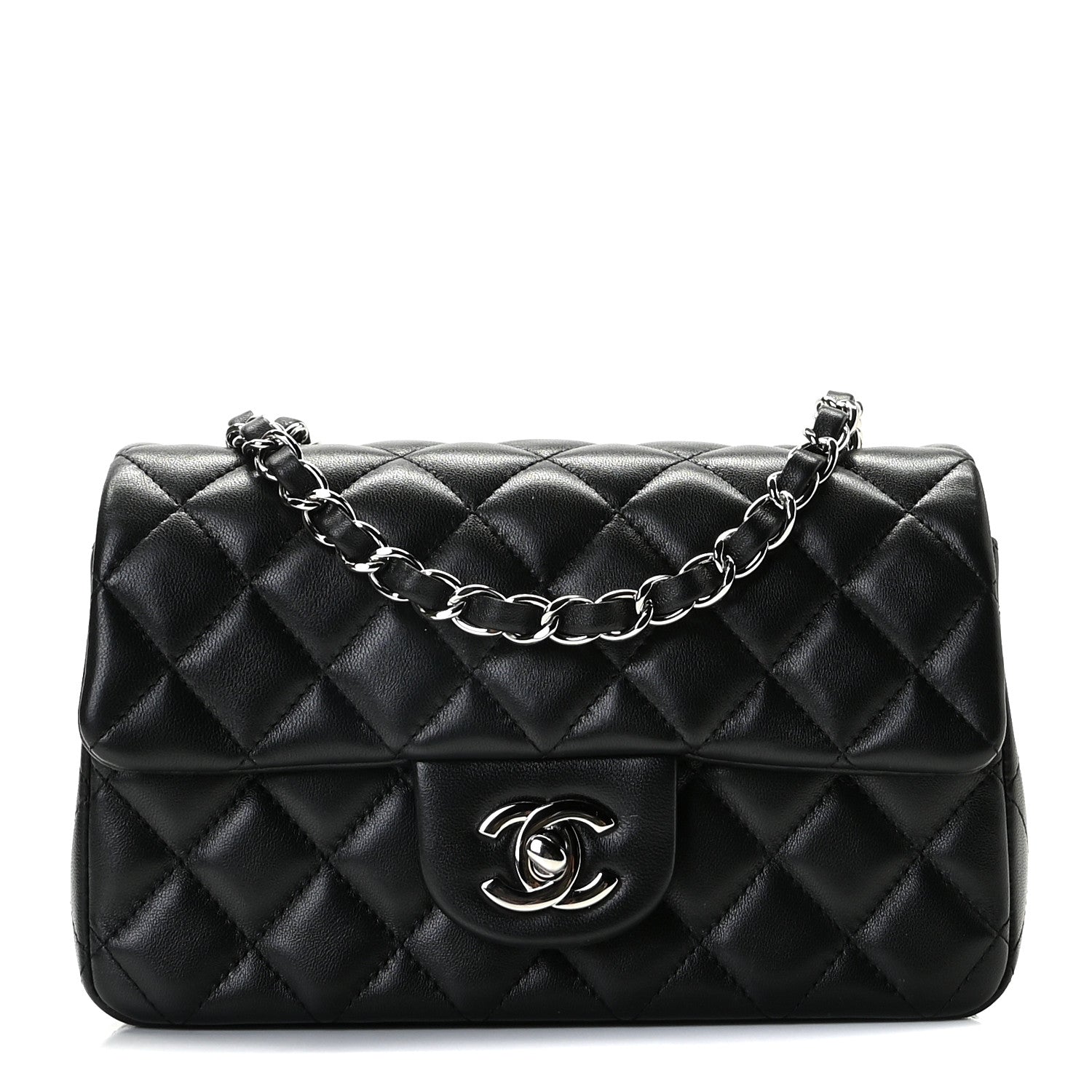 Chanel Lambskin Quilted Mini Rectangular Flap Black 1 of 10