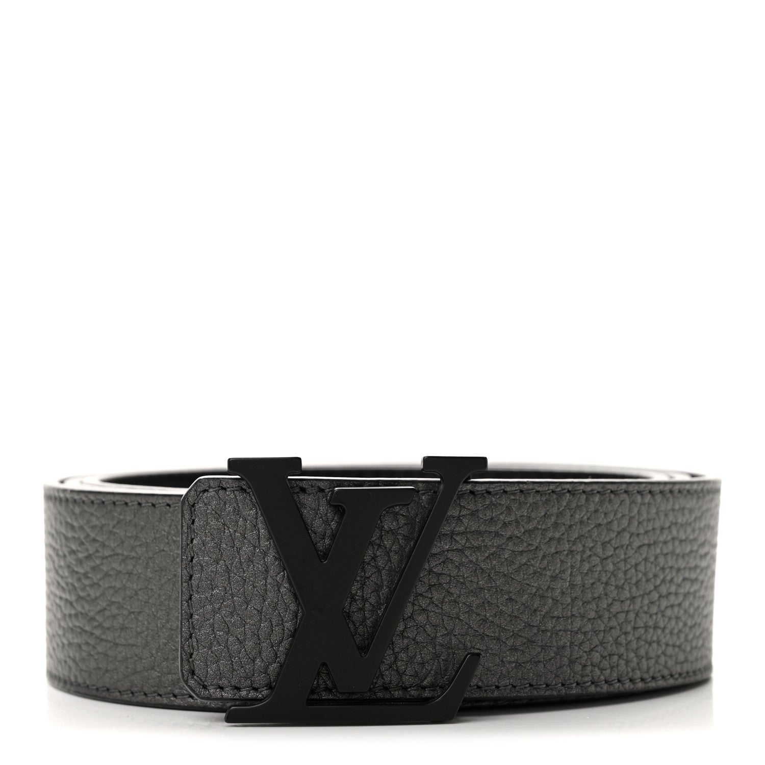 Louis Vuitton Taurillon Calfskin 40mm LV Initiales Reversible Belt   100 40 Black Dark Silver 1 of 8