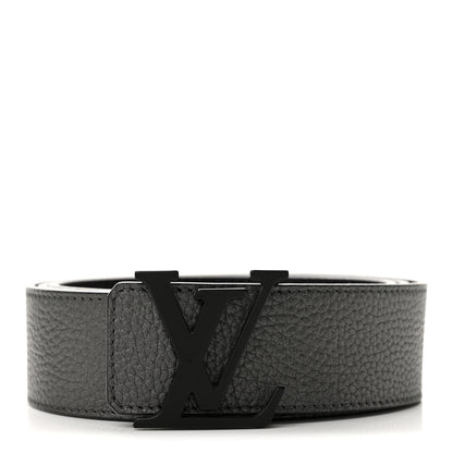 Louis Vuitton Taurillon Calfskin 40mm LV Initiales Reversible Belt   100 40 Black Dark Silver 1 of 8