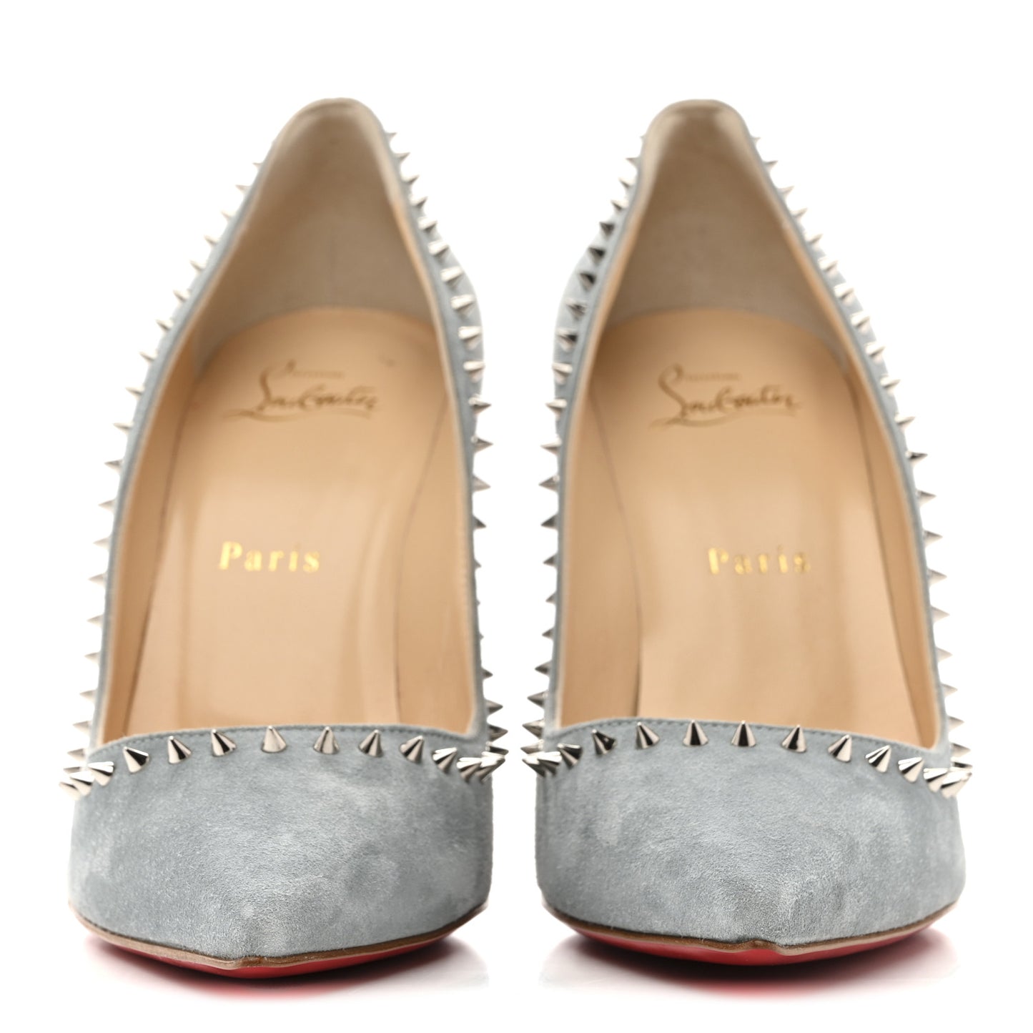 Veau Velours Anjalina 100 Pumps 38.5 Silver Green