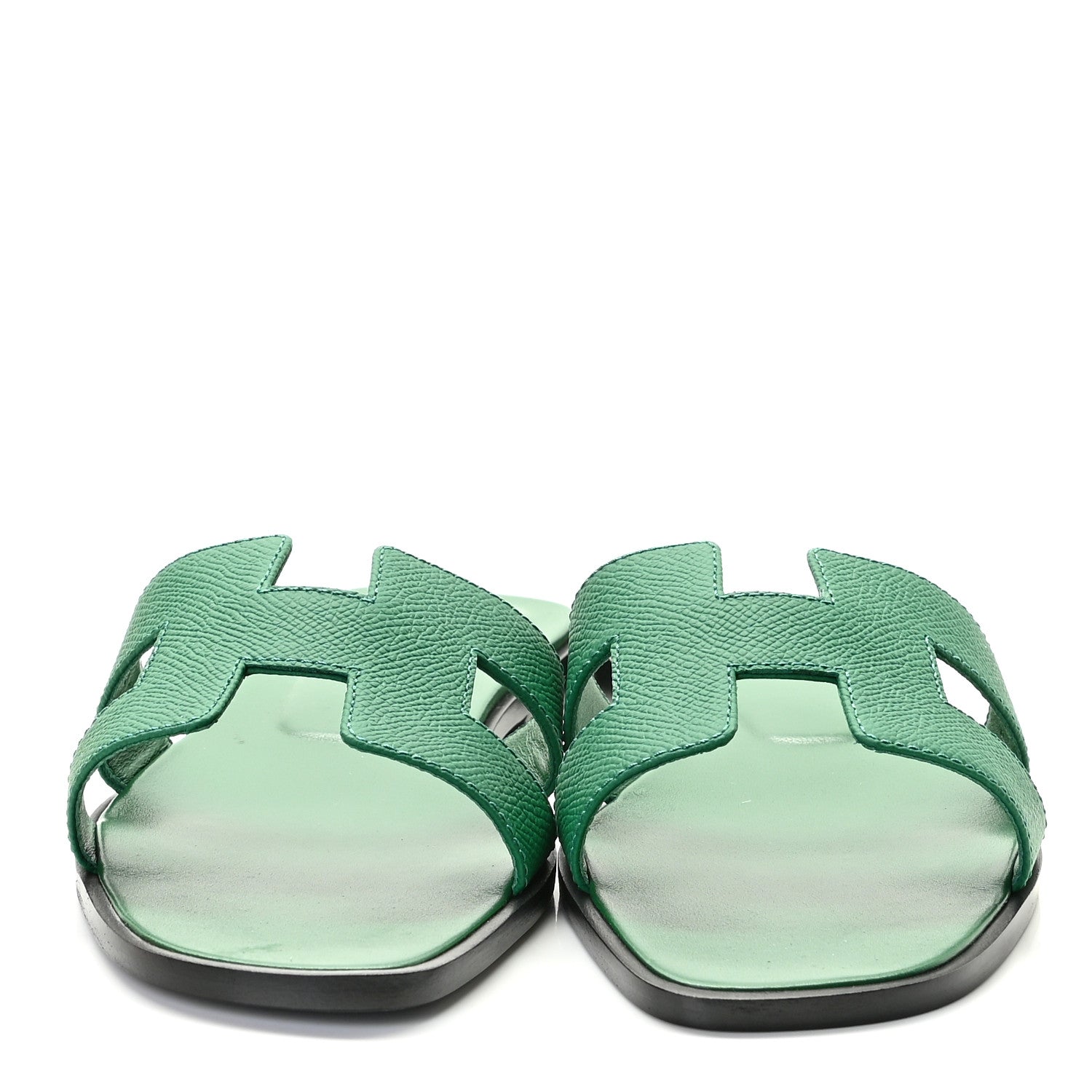 Hermes Epsom Oran Sandals 37.5 Malachite 5 of 10