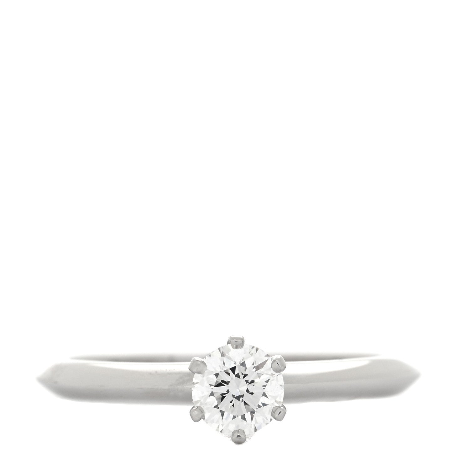 Tiffany Platinum Diamond .34ct Solitaire Engagement Ring 51 5.75 1 of 5
