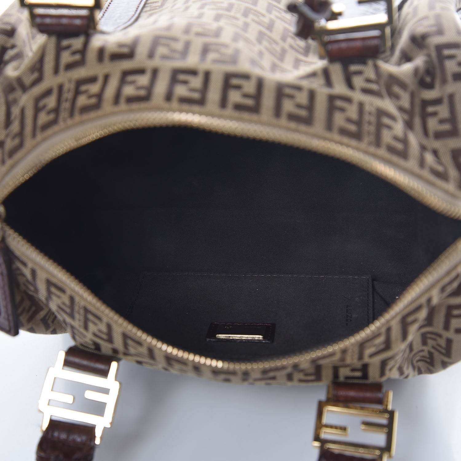Fendi Zucchino Vitello Small Boston Mogano Panna Bruciato 5 of 12
